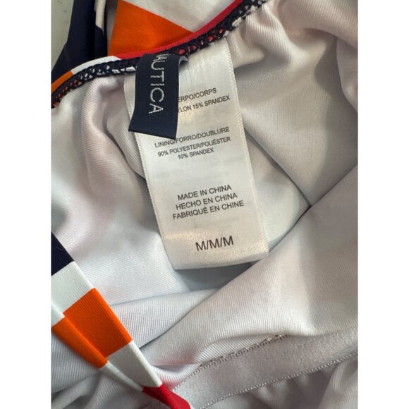 Nautica Womens Striped One-Piece Swimsuit size  Mmedium Nylon Spandex new $98 - Picture 5 of 6
